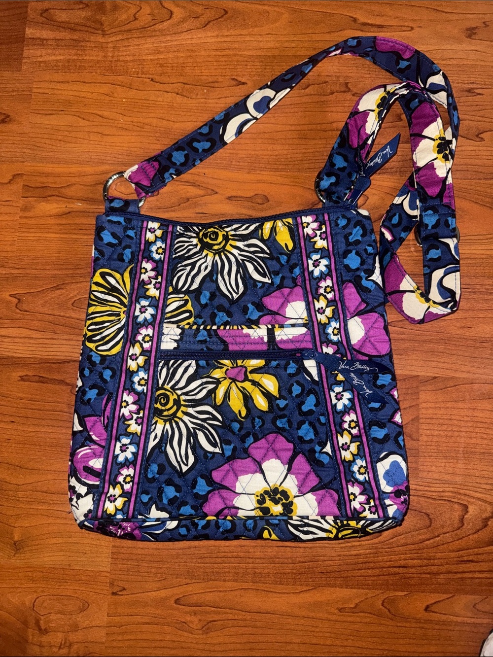 Vera Bradley Floral Quilted Crossbody - Blue, Purple & Yellow